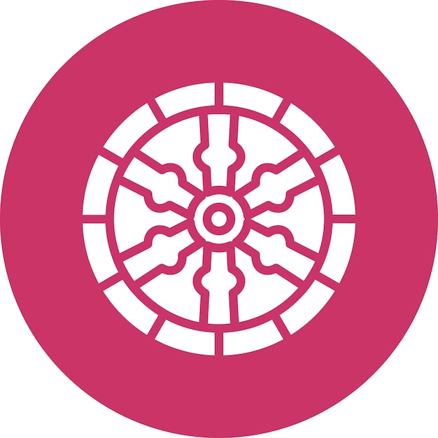 Wooden Wheel Icon Style