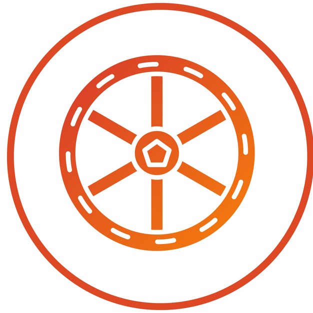 Vector wooden wheel icon style