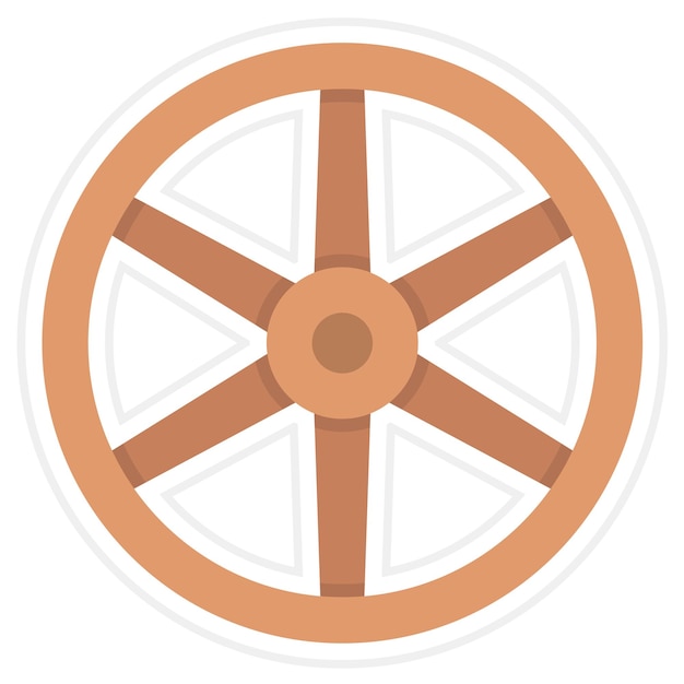 Vector wooden wheel icoon vector afbeelding kan worden gebruikt voor wild west
