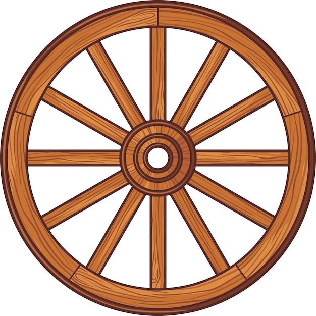 Vector wooden wheel