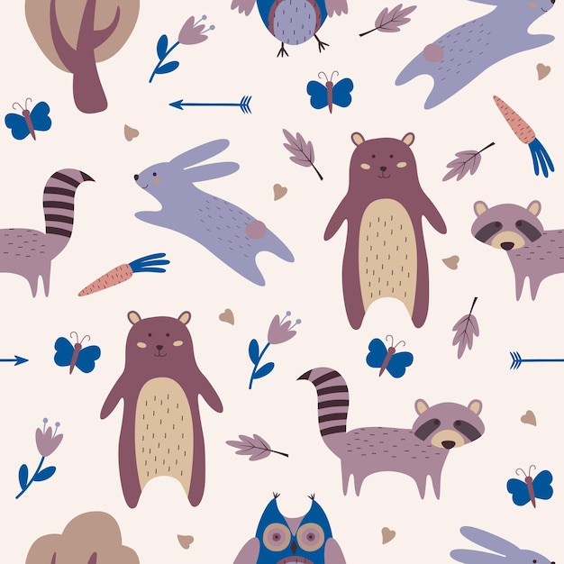 Woodland animals scandinavian style