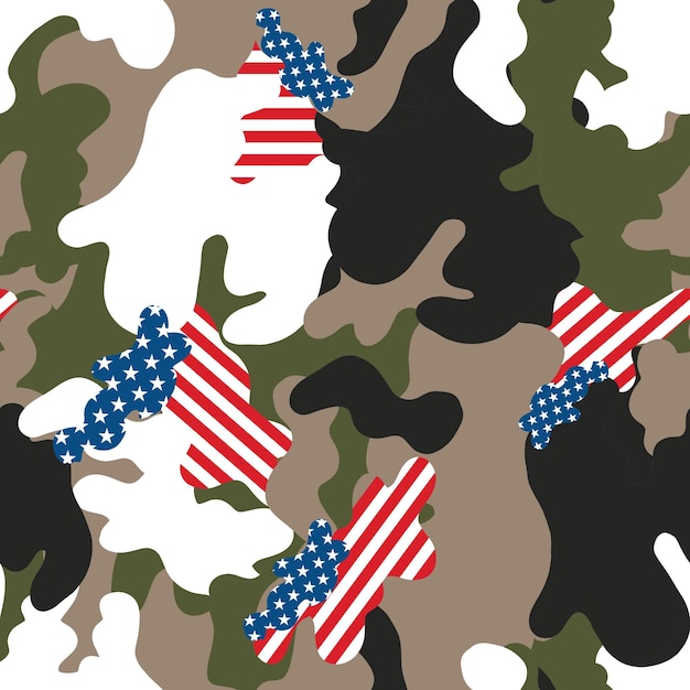 Woodland Verenigde Staten van Amerika vlag camouflage leger patroon ontwerp