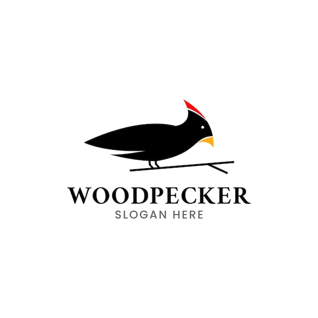 woodpecker logo design white background