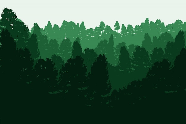 Vector woods silhouette background