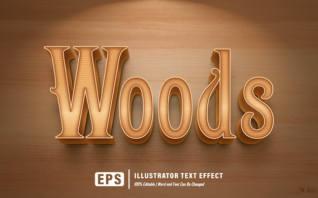 woods text effect - editable 