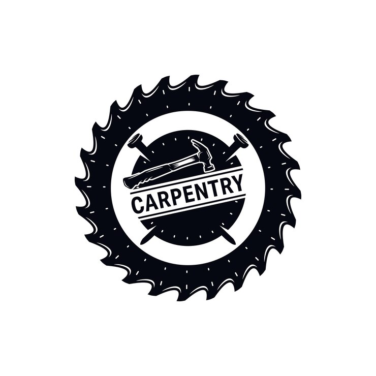 Vector woodwork and carpentry logo design template