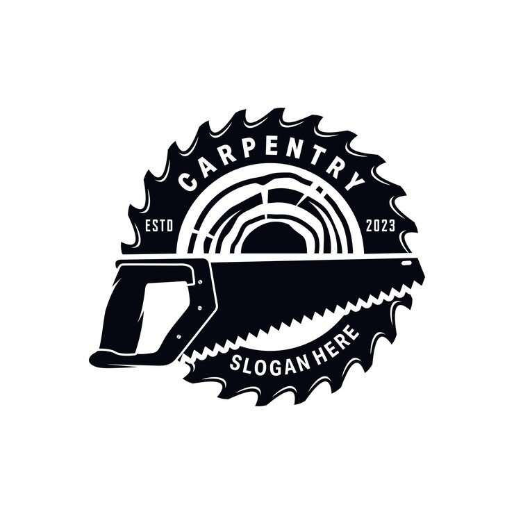 Vector woodwork and carpentry logo design template