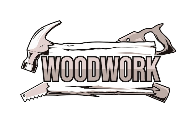 Vector woodwork logo vector drawing design