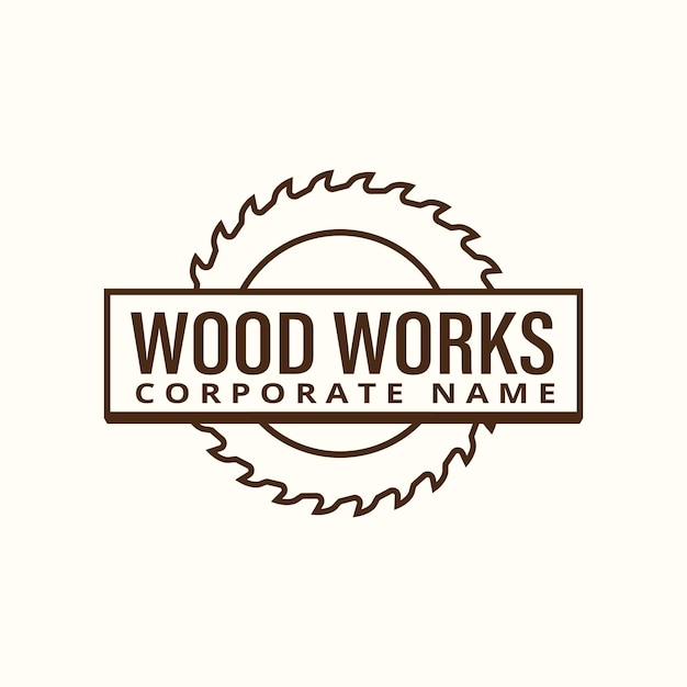 ベクトル woodworks industriescompanyのロゴテンプレート