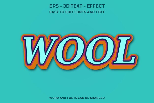 Vector wool 3d text effect