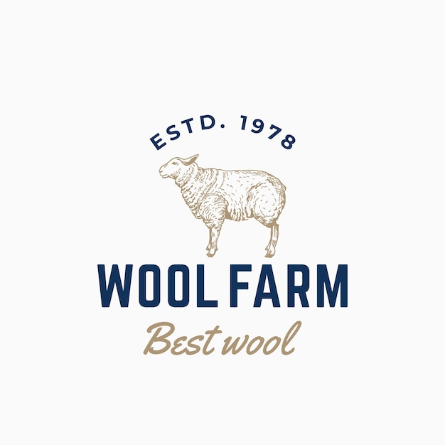 Wool farm abstract sign, symbol or logo