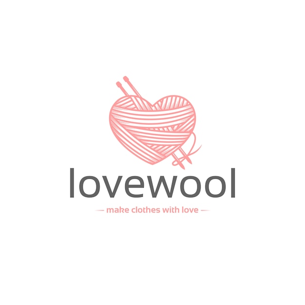 Wool love logo template