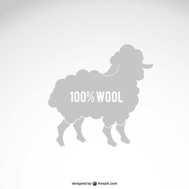 Vector wool sheep silhouette