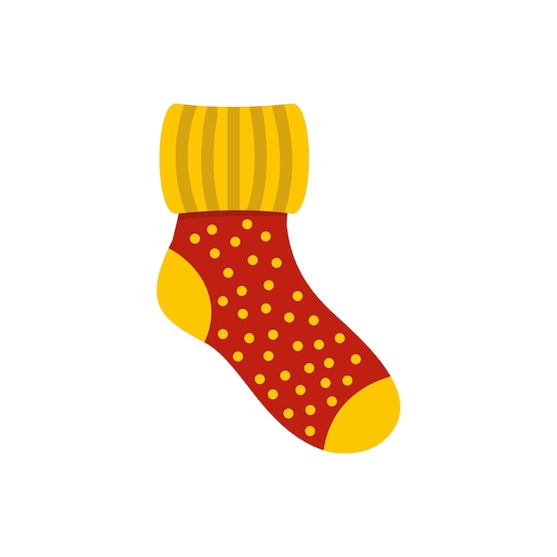 Woolen sock icon Flat illustration of woolen sock vector icon for web