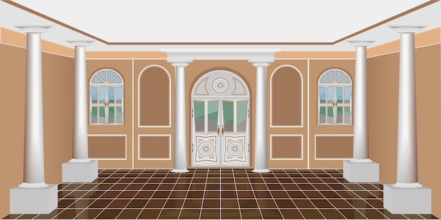 woonkamer interieur zonder met kolommen
