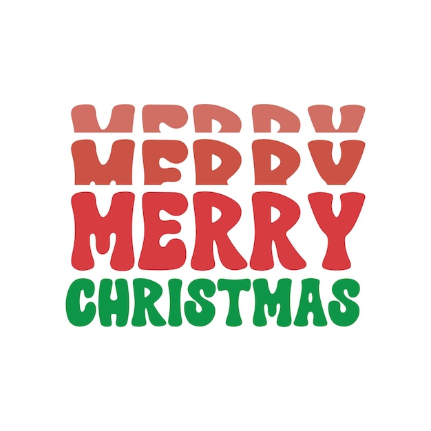 Woord per laag Kerst Retro SVG Cut File Design Kerst Retro Design