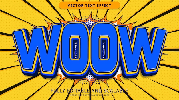 Vector woow text effect editable eps file