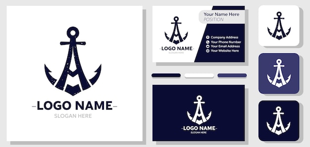 A word anchor logo and business template set