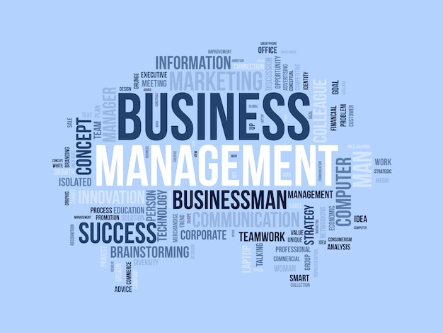word cloud background concept for business management corporate communication with marketing solution concept vector illustration