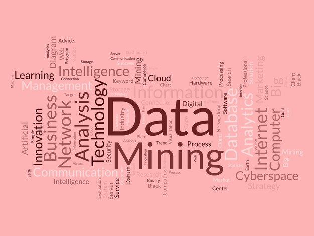 Concetto di sfondo della nuvola di parole per l'estrazione di dati estrazione di database della tecnologia internet per l'illustrazione vettoriale della gestione del software web