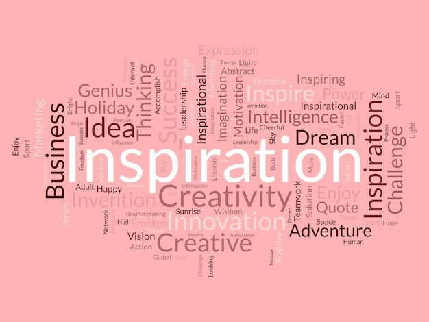 Vector word cloud background concept for inspiration creative innovation intelligence imagination idea of business vision vector illustration