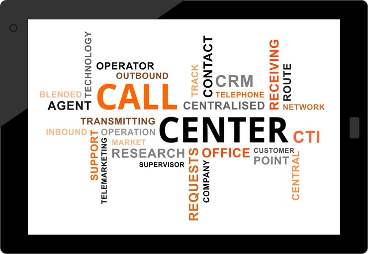 Vector word cloud call center