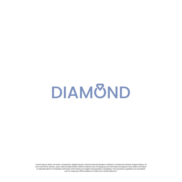 The word diamond with a diamond icon on the letter O that forms like a ring logo icon design