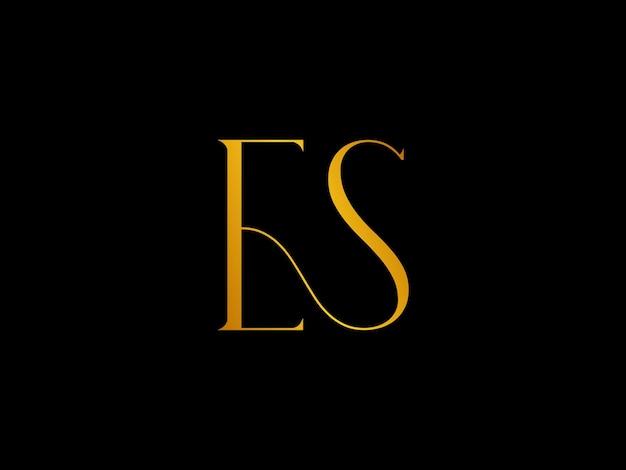 The word es on a black background