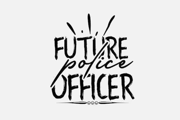 The word future police officer on a white background.