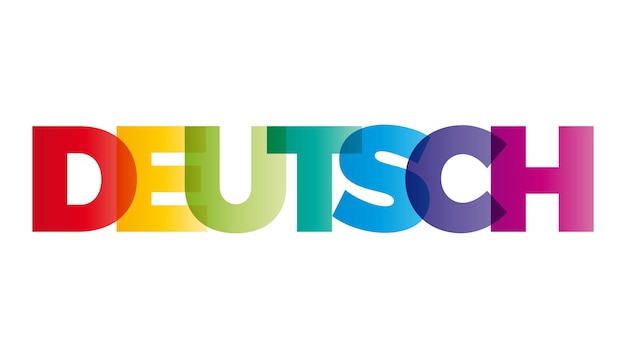 The word German Vector banner with the text colored rainbow