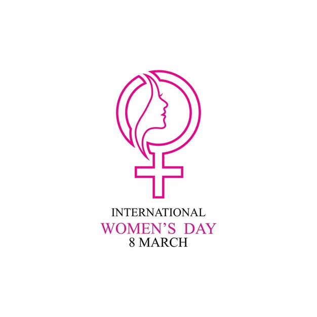 Word internationale gelukkige vrouwendag logo afbeelding ontwerp