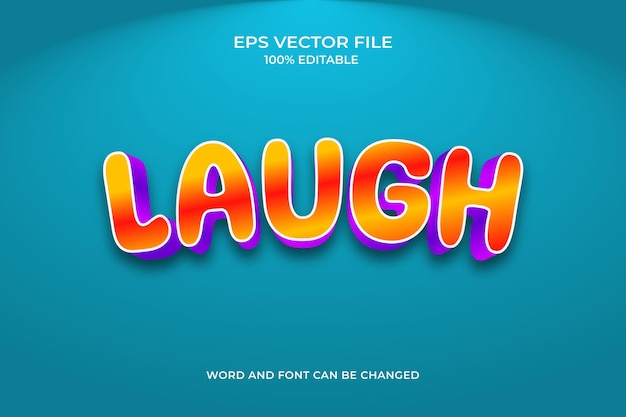 Vector the word laugh with a blue background