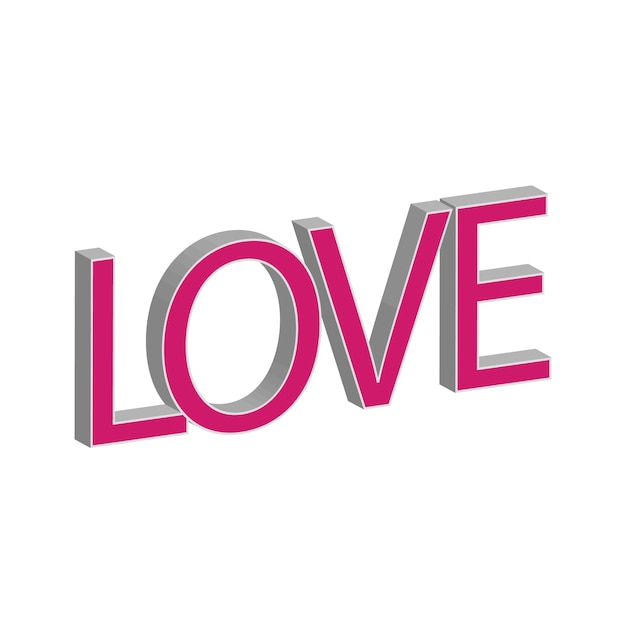 Vector word love happy valentine's day concept - vector illustration