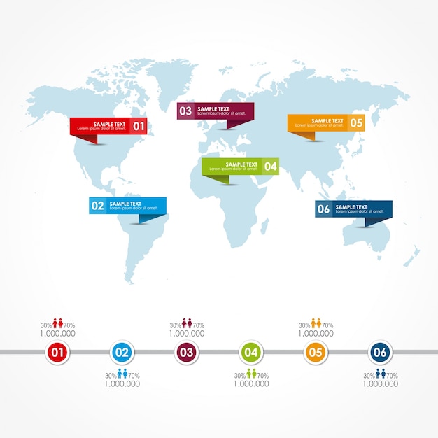 Vector word map infographic