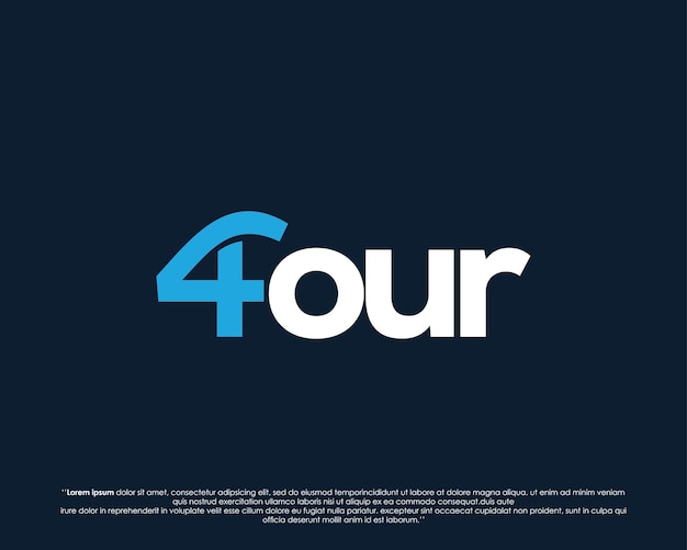 Word mark logo forms negative space of number four