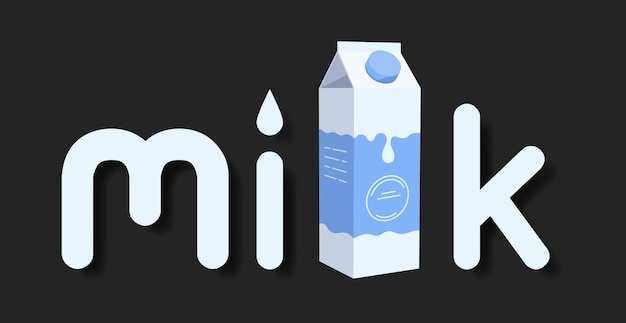 Word Milk stylized as Stylish logo - 벡터