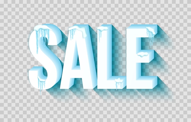 Word sale with snow and icicles