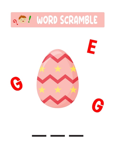 Word scramble kids educational games Easter Game