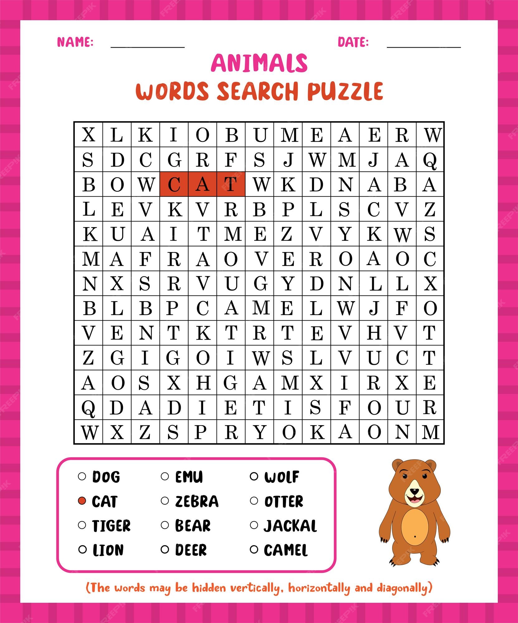 CAÇA- PALAVRAS Word Search