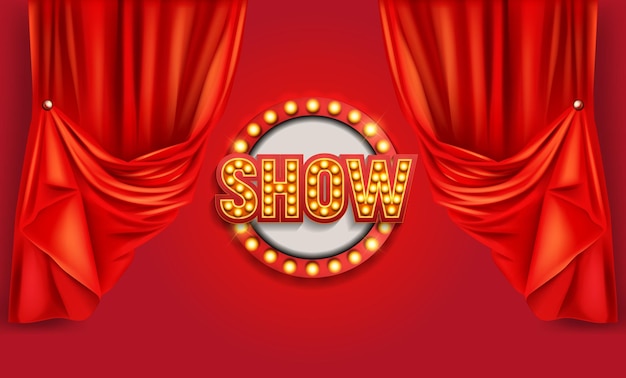 The word show on the red background.