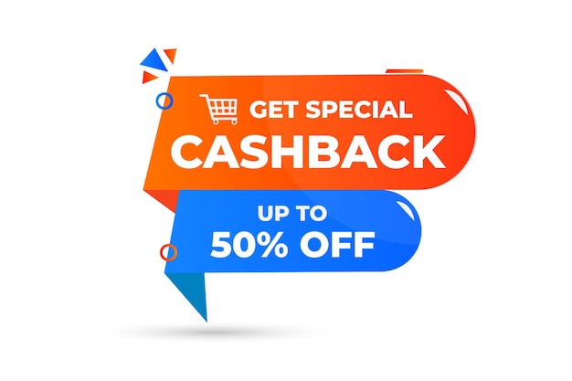 Word speciaal met Cashback vectorelement