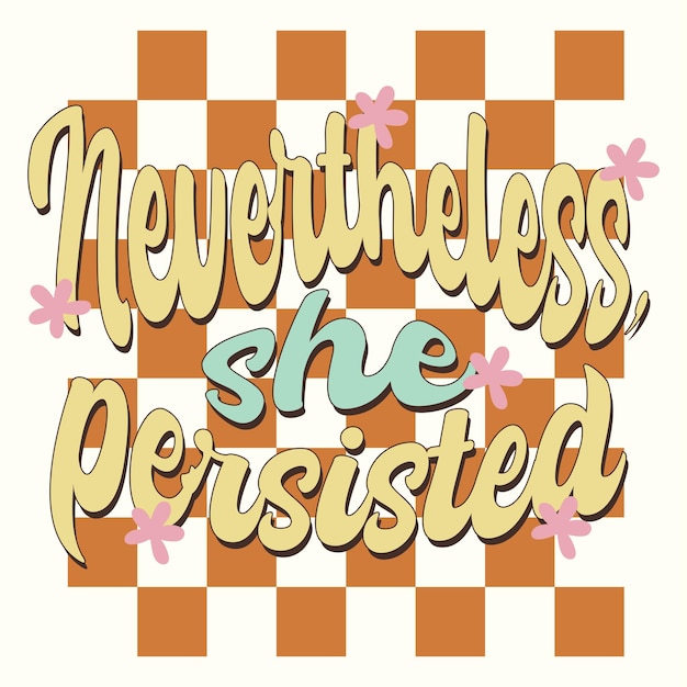 Word Statement Typografie voor Vrouwen Geschiedenis Maand Vector Illustratie