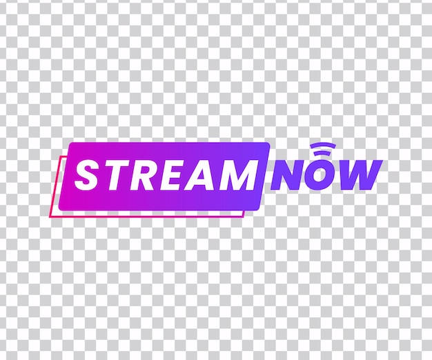 The word stream now on a purple background transparent background png clipart