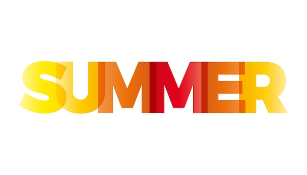 The word Summer Vector banner with the text colored rainbow