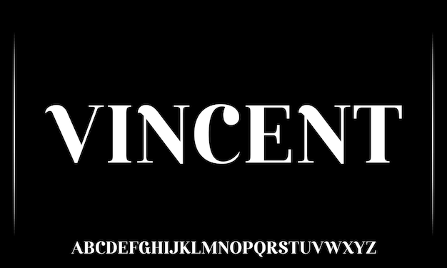 Vector the word vincent is on a black background