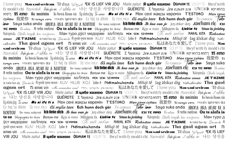 Vector words i love you in different languages vector greeting card