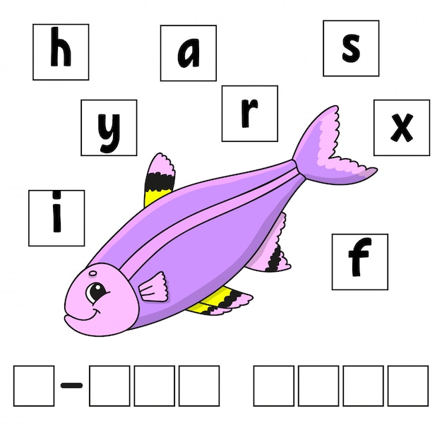 Puzzle di parole. foglio di lavoro per lo sviluppo dell'istruzione. gioco di apprendimento per bambini.