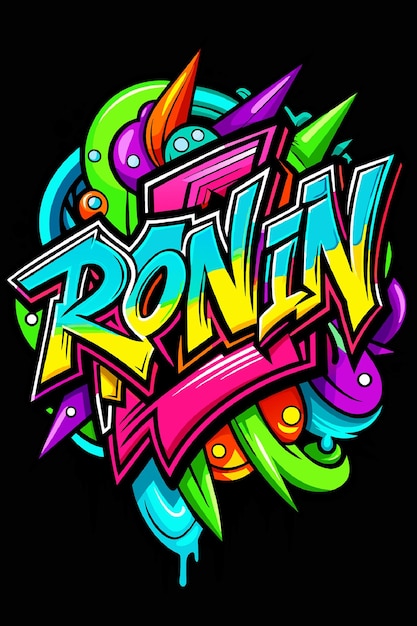 words ronin black and graffiti colors and in doo 2