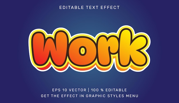 Work 3d editable text effect template