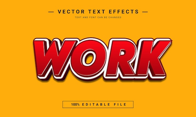 Work 3d editable text effect